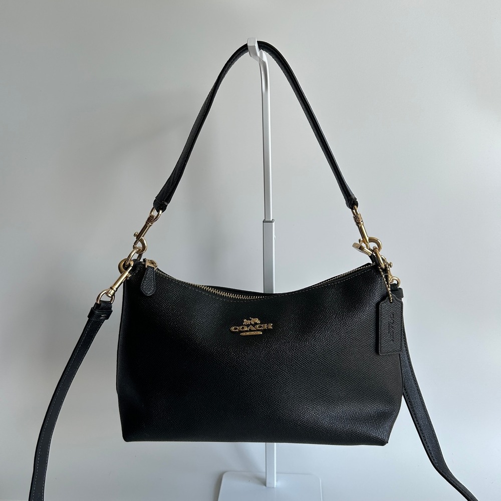 Coach Clara Shoulder Bag Crossbody Black Crossgrain Leather Purse CE584